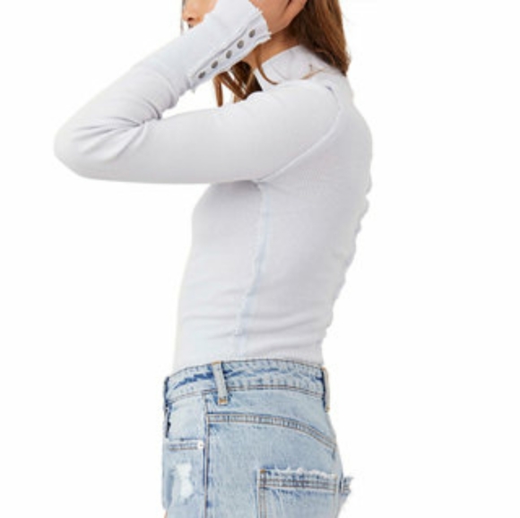 TRADED Free PeopleWomen's Jojo Long Sleeve Shirt size M color white. - Picture 3 of 3